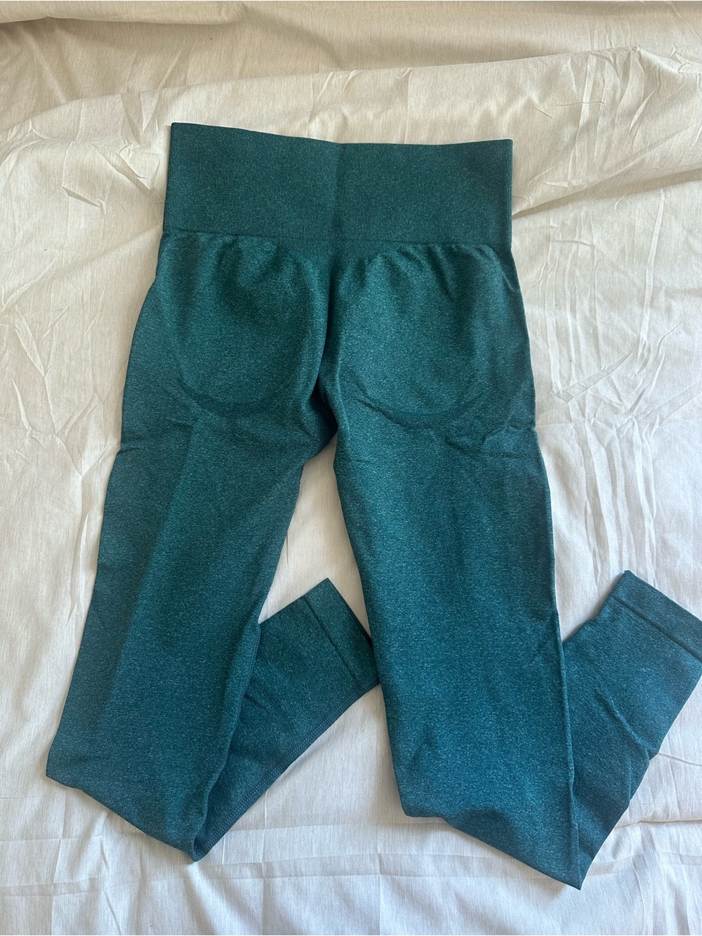 High-Waist Leggings in Teal Green